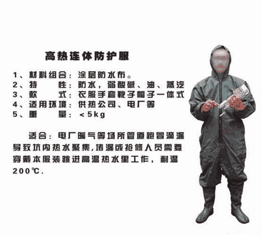 昔友化工高溫連體防護服GF-171高溫堵漏防護用
