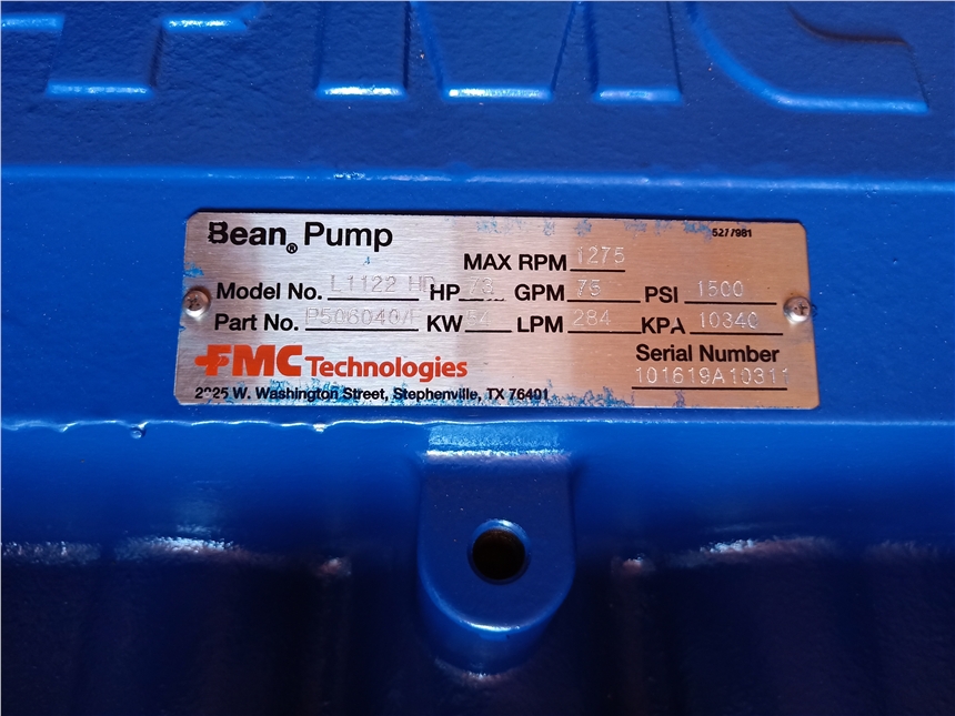 FMC BEAN PUMP水泵L1122HD泥漿泵總成P506040/F 防爆