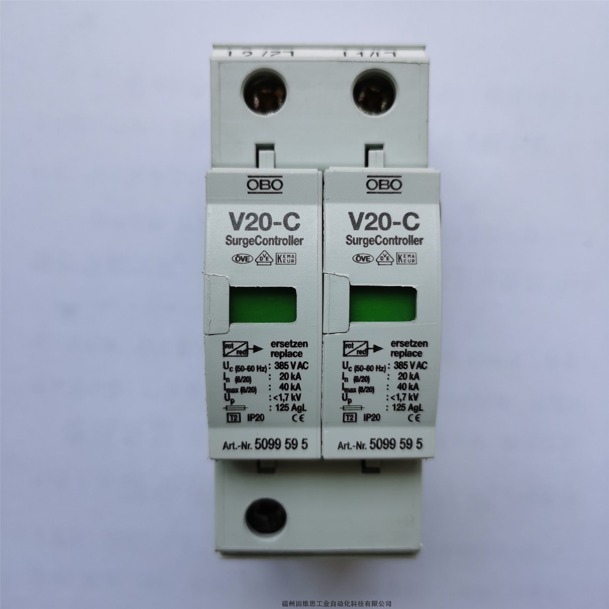 德國OBO歐寶5094788三相電源防雷器V20-C/3+NPE-FS 385V浪涌保護器正品現(xiàn)貨特