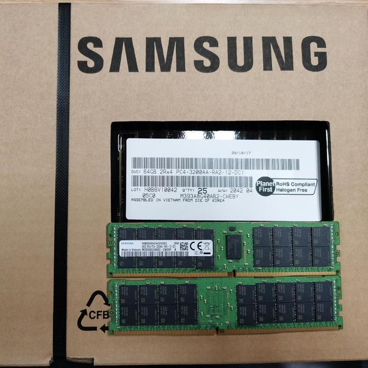 三星(samsung)服務(wù)器內(nèi)存DDR464G2RX43200AAM393A8G40AB2原廠原裝