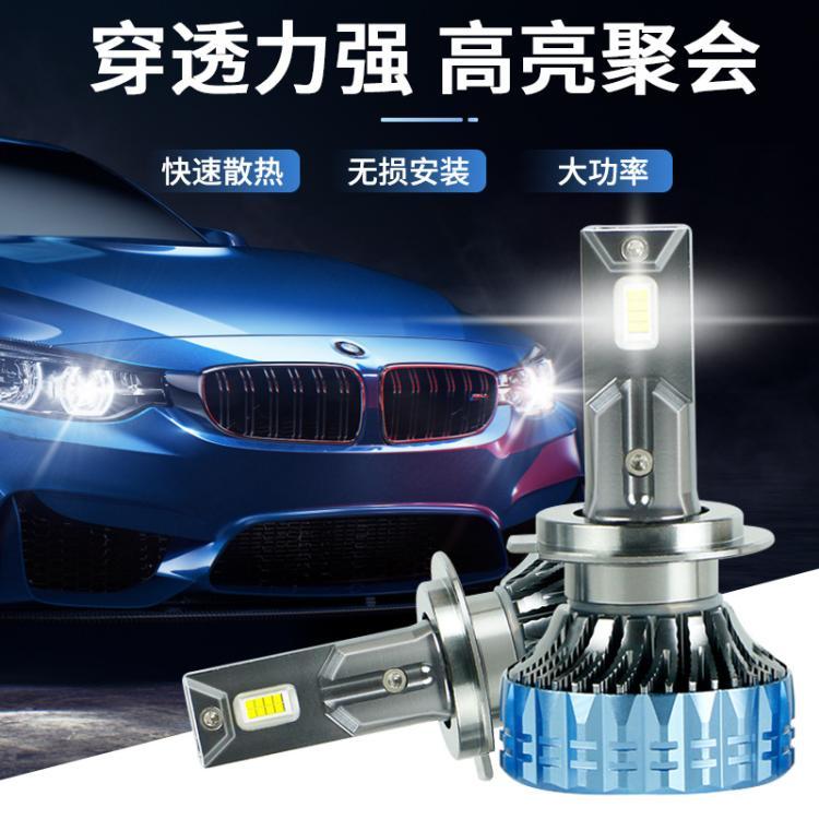跨境大功率雙銅管汽車(chē)led大燈H4高亮聚光9005改裝H7H11遠(yuǎn)近前照燈