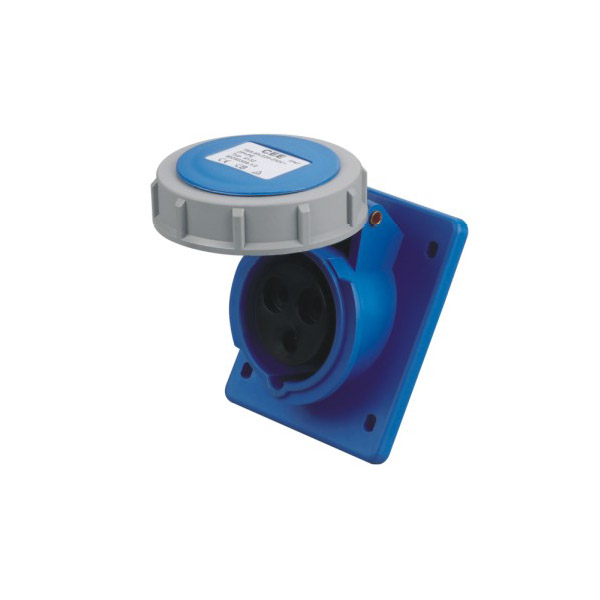銘品電器16A暗裝斜座，防水工業(yè)用，IP67防水戶(hù)外插座