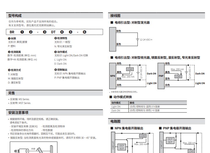 奧托尼克斯光電傳感器BR系列圓柱型