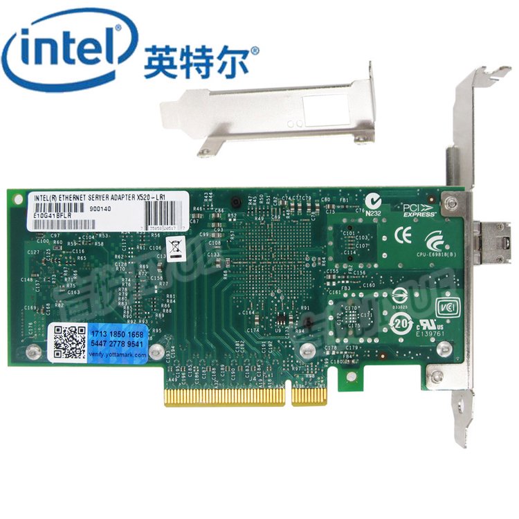 IntelX520-SR1萬兆網(wǎng)卡E10G41BFSR單口光纖82599服務(wù)器PCI-E
