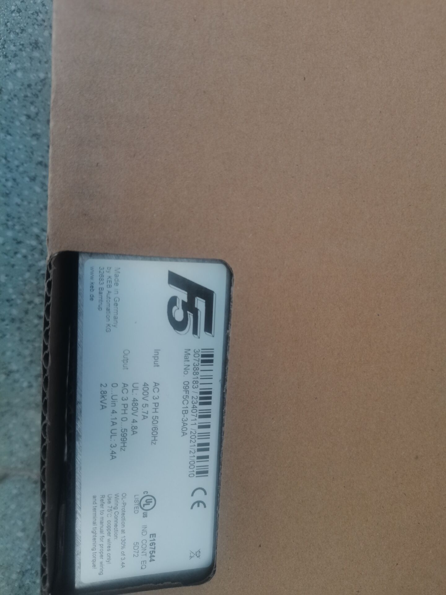 10.F5.A1D-2B0A科比KEB變頻器，自動化設(shè)備驅(qū)動器